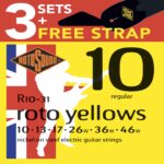 Encordoamento Guitarra Rotosound - Roto Yellows Triple Packs -R10 -.010/.046 - 3 Sets