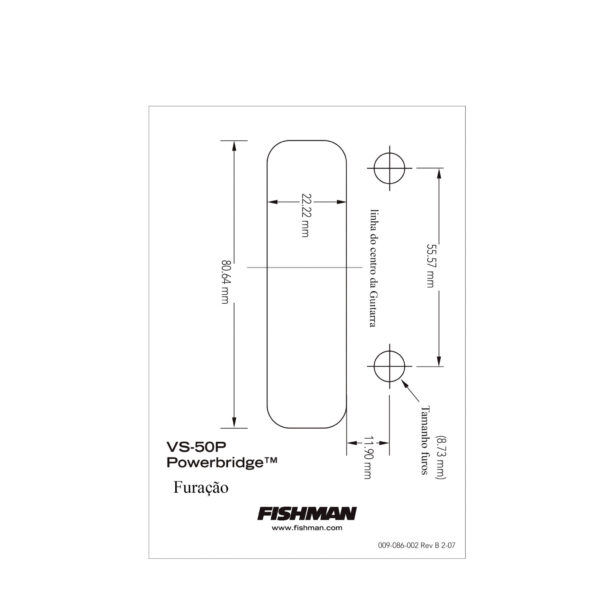 Ponte Piezo FISHMAN - Powerbridge VS-50 - Imagem 2