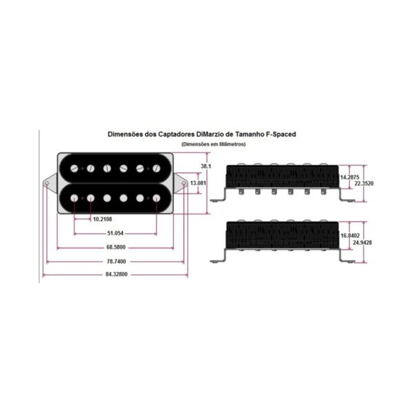 Captador DiMarzio Dominion™ Bridge F-spaced (Black) – DP245FBK - Imagem 3