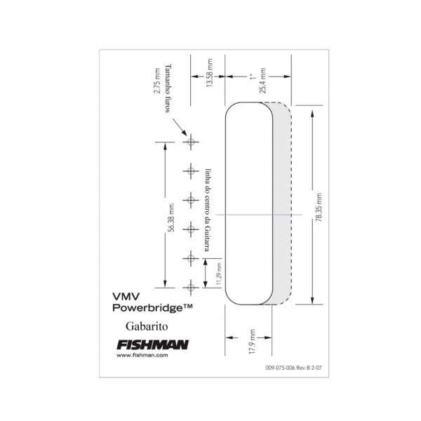 Ponte Piezo FISHMAN - Powerbridge VMV - Imagem 2