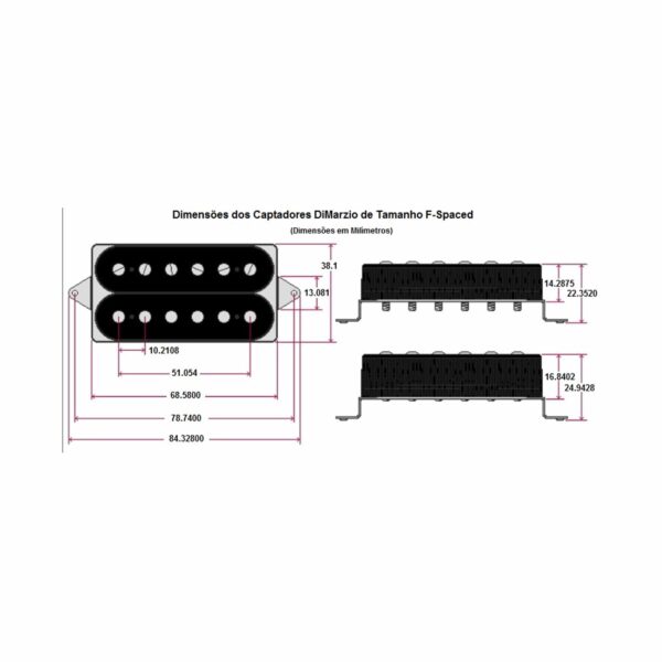 Captador DiMarzio Dominion™ Bridge F-Spaced (White) - DP245FW - Imagem 2