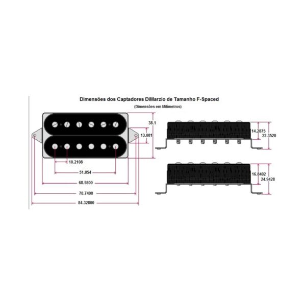 Captador DiMarzio - Bluesbucker (Cream) F-Spaced – DP163FCR - Imagem 2