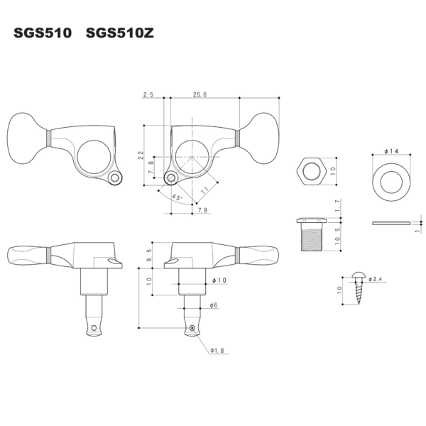Tarraxas Gotoh SGS510Z - TL5 - L3+R3 (STANDARD) - Gold - Imagem 5